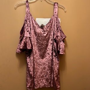 Torrid plum velvet cold shoulder top